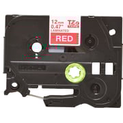 Brother TZe-435 12mm White on Red Laminated Tapes