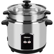 Nobel Rice Cooker Stainless Steel 2.8 Litres Tempered Glass Lid NRC280S