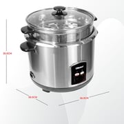 Nobel Rice Cooker Stainless Steel 2.8 Litres Tempered Glass Lid NRC280S
