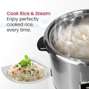 Nobel Rice Cooker Stainless Steel 2.8 Litres Tempered Glass Lid NRC280S