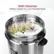 Nobel Rice Cooker Stainless Steel 2.8 Litres Tempered Glass Lid NRC280S