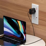 Powerology PD 45W USB-C To C Cable Dual Port Charger 63W Black