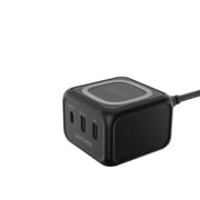 Porodo PD-FWCH005-BK Desktop Charger with 3-Ports Fast Wireless Charger - Black