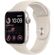 Apple Watch SE 2nd Gen 44mm (GPS) Aluminum Case with Starlight Sport Band - Starlight