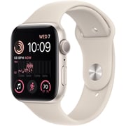 Apple Watch SE 2nd Gen 44mm (GPS) Aluminum Case with Starlight Sport Band - Starlight – Middle East Version