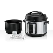 حلة بخار سمارت من بلاك اند ديكر 1350 واط، 9*1 10 لتر مع حلة ضغط أسود/فضي - PCP1010-B5