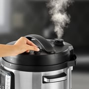 حلة بخار سمارت من بلاك اند ديكر 1350 واط، 9*1 10 لتر مع حلة ضغط أسود/فضي - PCP1010-B5