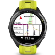 Garmin 010-02809-12 Forerunner 965 Smart Watch 47mm Carbon Grey DLC Titanium Bezel With Black Case and Yellow/Black Silicone Band