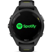 Garmin 010-02810-13 Forerunner 265S Smart Watch 42mm Black Bezel With Black Case and Black/Yellow Silicone Band