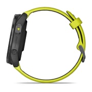 Garmin Forerunner 965 Premium GPS Running and Triathlon Smartwatch Carbon Grey DLC Titanium Bezel with Black Case and Amp Yellow/Black Silicone Band 010-02809-12