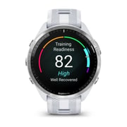Garmin Forerunner 965 Premium GPS Running and Triathlon Smartwatch Titanium Bezel with Whitestone Case and Whitestone/Powder Grey Silicone Band 010-02809-11
