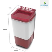 Buy Gratus 7Kg Single Tub Washing Machine Dark Maroon GWST70DM