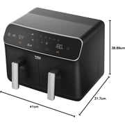Beko Dual Zone Digital Air Fryer 2400W 8.5L -FRL5388B -Black