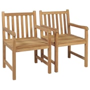 vidaXL Garden Chairs 2 pcs with Cream White Cushions Solid Teak Wood