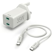 Hama UK Mini Charger Kit 2 x USB-C 35W White
