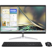 Acer AIO Aspire C24 (2022) All-in-One Desktop - 12th Gen / Intel Core i7-1260P / 23.8inch FHD / 512GB SSD / 16GB RAM / Windows 11 Home / English & Arabic Keyboard / Black / Middle East Version - [DQBJ1EM004]