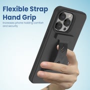 Remson Mag-X Phone Grip Strap with Magnetic Phone Kickstand (Black)