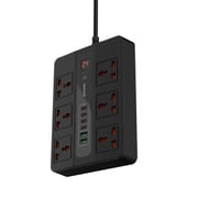 Porodo 6 Ac 2 USB-A & 4 C PD Multiport Super Hub 3m Black