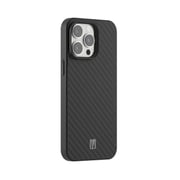 Levelo Magsafe Compatibility OX Genuine Carbon Fiber Bumper Protection/Classic iPhone 14 Pro Max Compatibility - Black