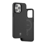 Levelo Magsafe Compatibility OX Genuine Carbon Fiber Bumper Protection/Classic iPhone 14 Pro Max Compatibility - Black