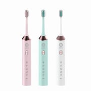 Green Electric Toothrush with 5 Modes & 4 Brush Heads - Pink