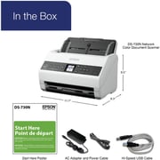Epson WorkForce DS-730N Network Color Document Scanner- White