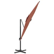 vidaXL Cantilever Umbrella with Aluminium Pole Terracotta 400x300 cm
