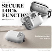 VRS Design Modern Lock for Airpods Pro 2nd Generation case (2022) Airpods Pro 2 case cover with Carabiner - White