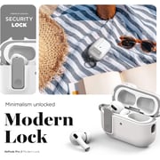 VRS Design Modern Lock for Airpods Pro 2nd Generation case (2022) Airpods Pro 2 case cover with Carabiner - White