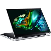 Acer Aspire 3 Spin 14 2-in-1 Convertible (2023) Laptop - Intel Core i3-N305 / 14inch WUXGA / 256GB SSD / 4GB RAM / Shared Intel UHD Graphics / Windows 11 Home / English & Arabic Keyboard / Silver / Middle East Version - [NX.KENEM.001]
