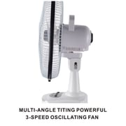 Stargold Rechargeable Fan Portable Desk Fan AC/DC 3 Speed Oscillating with LED Light Fan 10inch