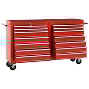 vidaXL Tool Trolley with 14 Drawers Steel Red