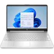 HP 15s-fq5059ne (2022) Laptop- 12th Gen / Core i3-1215U / 15.6inch HD / 256GB SSD / 8GB RAM / Intel UHD Graphics / Win11 Home / English & Arabic Keyboard / Silver / Middle East Version- 79T34EA
