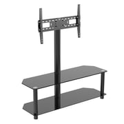STARGOLD Glass TV Stand Oval Media Console with Swivel Mount Bracket Screen Size 32-65inch Black