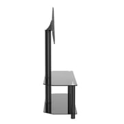 STARGOLD Glass TV Stand Oval Media Console with Swivel Mount Bracket Screen Size 32-65inch Black