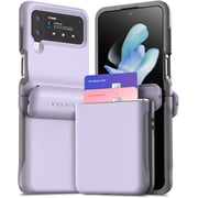 VRS Design Terra Guard Modern GO [Hinge Protection] designed for Samsung Galaxy Z Flip 4 case cover wallet with [2 Card Holder Slot] - Purple