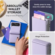 VRS Design Terra Guard Modern GO [Hinge Protection] designed for Samsung Galaxy Z Flip 4 case cover wallet with [2 Card Holder Slot] - Purple