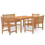 vidaXL 5 Piece Garden Dining Set Solid Wood Teak
