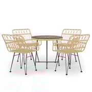 vidaXL 5 Piece Garden Dining Set Poly Rattan