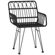 vidaXL 3 Piece Garden Dining Set Black Poly Rattan