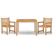 vidaXL 3 Piece Garden Dining Set Solid Wood Teak