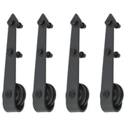 vidaXL Sliding Door Hardware Kit 2x183 cm Steel Black