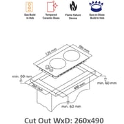Nobel Built In 2 Burner Gas Hobs NBH2101GH