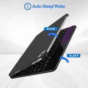 Glassology iPad 10.2/ Air 10.5 7th 8th 9th Gen 360 Rotate Keyboard with Screen Protector Black
