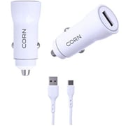Corn Fast Charge Car Charger White