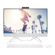 HP All-in-One Desktop PC- 12th Gen / Core i7 / 27inch FHD / 1TB SSD / 16GB RAM / Intel Iris Xe Graphics / Win11 Home / English & Arabic Keyboard / White / Middle East Version- 27-CB1012NH