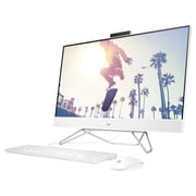 HP All-in-One Desktop PC- 12th Gen / Core i7 / 27inch FHD / 1TB SSD / 16GB RAM / Intel Iris Xe Graphics / Win11 Home / English & Arabic Keyboard / White / Middle East Version- 27-CB1012NH