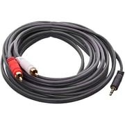 Keendex 2-in-1 Audio Aux to RCA 3.5mm Cable 1.5m Grey