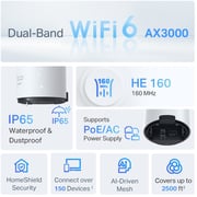 TPLink AX3000 Outdoor/Indoor Whole Home Mesh WiFi 6 Dual Band Gigabit Router