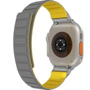 Blupebble Cinque Torri Silicone Reversible Magnetic Watch Strap Grey/Yellow